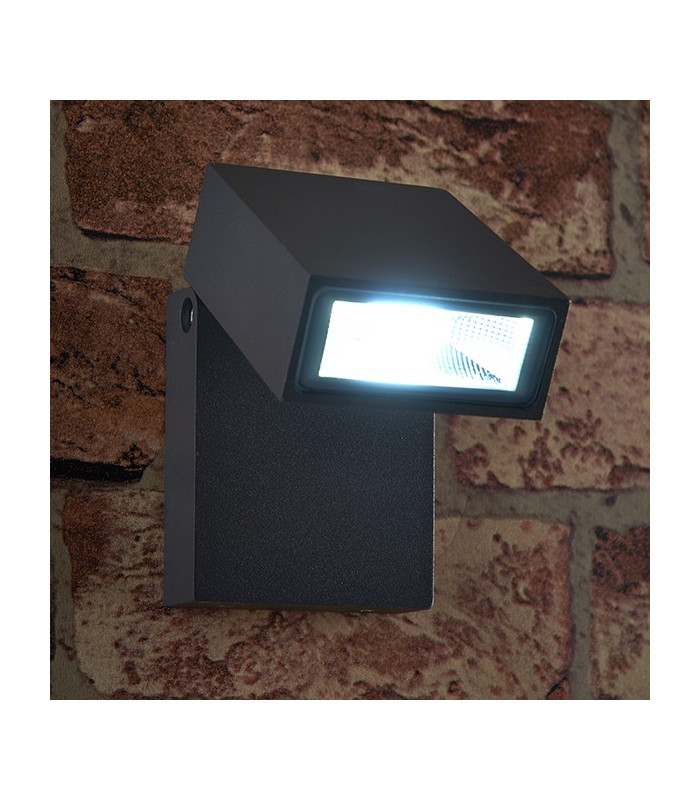 Integrated LED 1 Light Outdoor Wall Light Textured Dark Matt Anthracite, Glass IP44