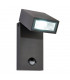 Integrated LED PIR 1 Light Outdoor Wall Light Textured Dark Matt Anthracite, Glass IP44