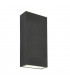 Integrated LED 2 Light Outdoor Up Down Wall Light Textured Dark Matt Anthracite, Glass IP44