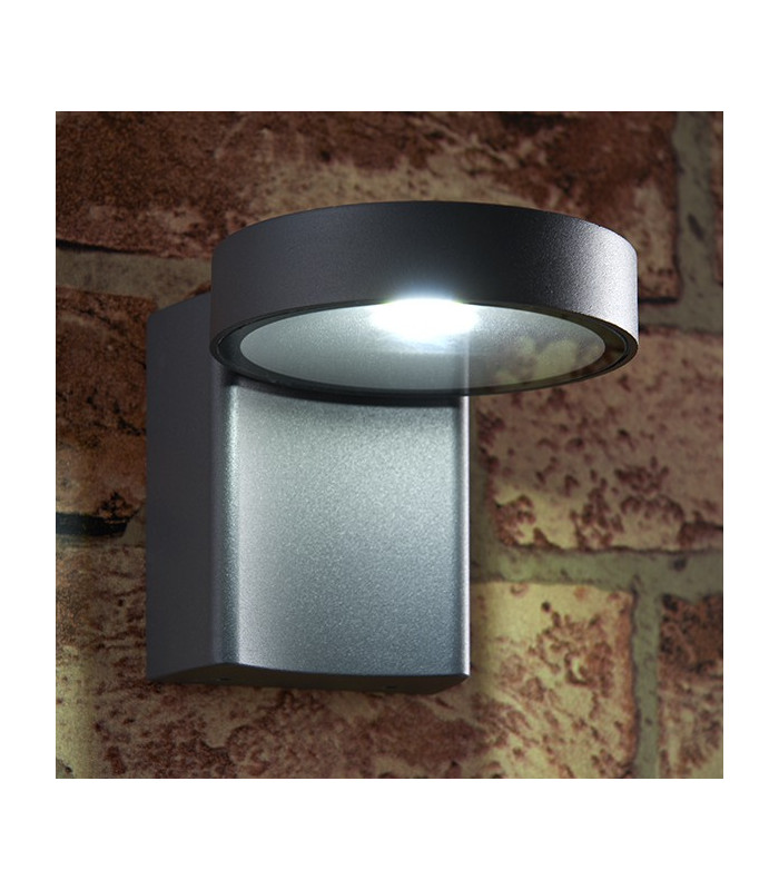 Integrated LED 1 Light Outdoor Wall Light Textured Dark Matt Anthracite, Glass IP44