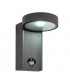 Integrated LED PIR 1 Light Outdoor Wall Light Textured Dark Matt Anthracite, Glass IP44