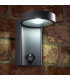 Integrated LED PIR 1 Light Outdoor Wall Light Textured Dark Matt Anthracite, Glass IP44