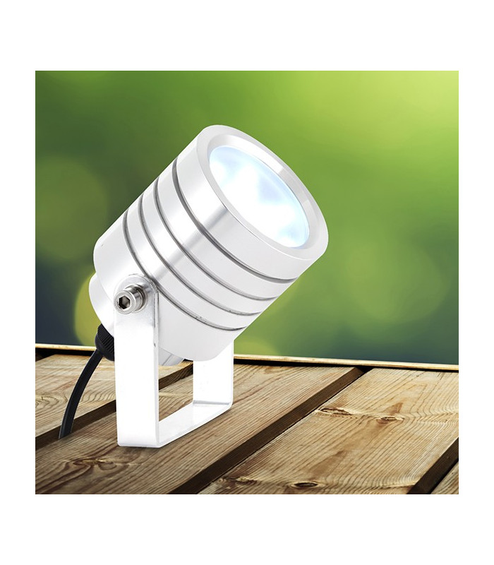 Integrated LED RGB 1 Light Outdoor Spike Light Silver Anodised, Abs Plastic IP65