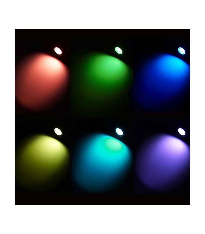 Integrated LED RGB 1 Light Outdoor Spike Light Silver Anodised, Abs Plastic IP65