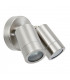 2 Light Outdoor Coastal Spotlight Marine Grade Brushed Stainless Steel, Glass IP65, GU10