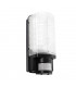 Integrated LED PIR 1 Light Outdoor Wall Light Frosted, Black IP44
