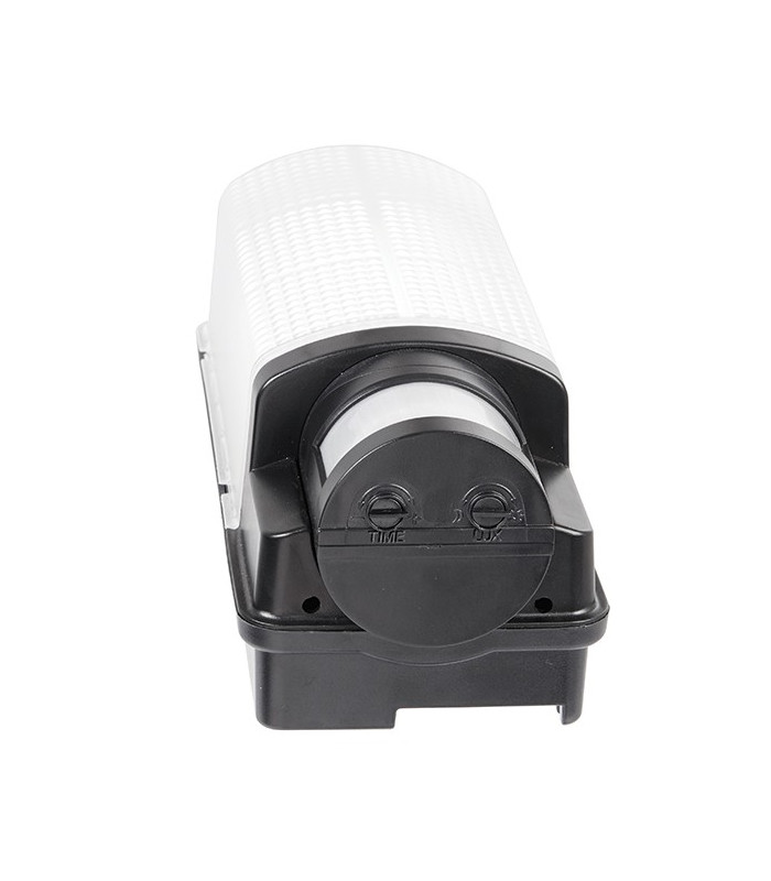 Integrated LED PIR 1 Light Outdoor Wall Light Frosted, Black IP44