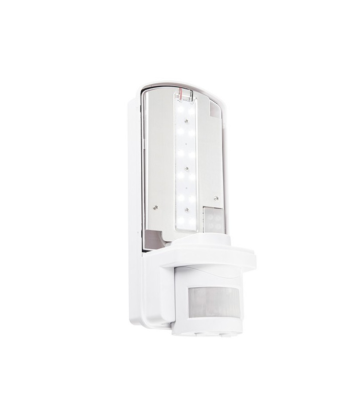 Integrated LED PIR 1 Light Outdoor Wall Light Frosted, Gloss White IP44