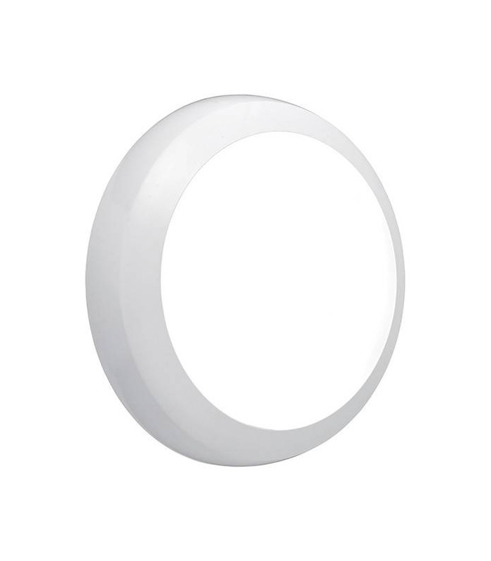 Integrated LED Outdoor Flush Light Gloss White, Opal IP65