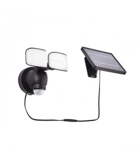 Integrated LED Solar Outdoor Wall Light Matt Black, Frosted IP44