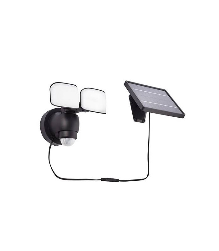 Integrated LED Solar Outdoor Wall Light Matt Black, Frosted IP44