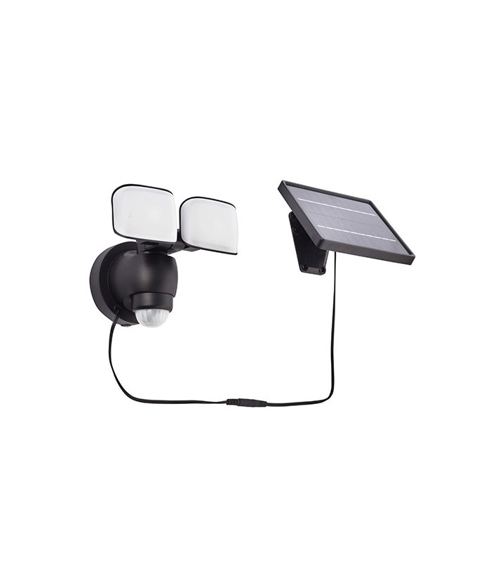 Integrated LED Solar Outdoor Wall Light Matt Black, Frosted IP44