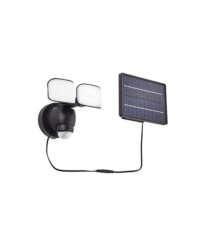 Integrated LED Solar Outdoor Wall Light Matt Black, Frosted IP44