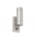 2 Light Outdoor PIR Up Down Wall Light Brushed Stainless Steel, Glass IP44, GU10
