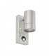 1 Light Outdoor PIR Wall Light Brushed Stainless Steel, Glass IP44, GU10