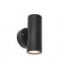 2 Light Outdoor Wall Light Matt Black, Glass IP44, GU10