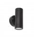 2 Light Outdoor Wall Light Matt Black, Glass IP44, GU10