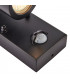 2 Light Outdoor PIR Up Down Wall Light Matt Black, Glass IP44, GU10