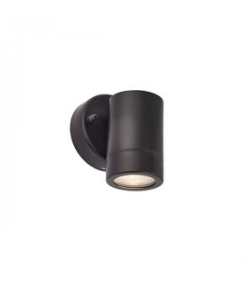 1 Light Outdoor Wall Light Matt Black, Glass IP44, GU10
