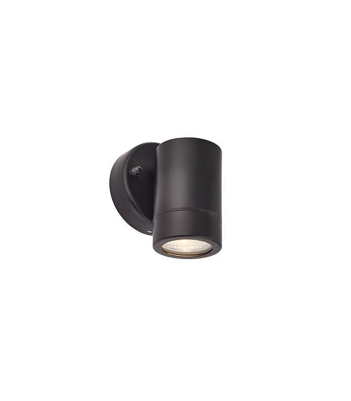 1 Light Outdoor Wall Light Matt Black, Glass IP44, GU10