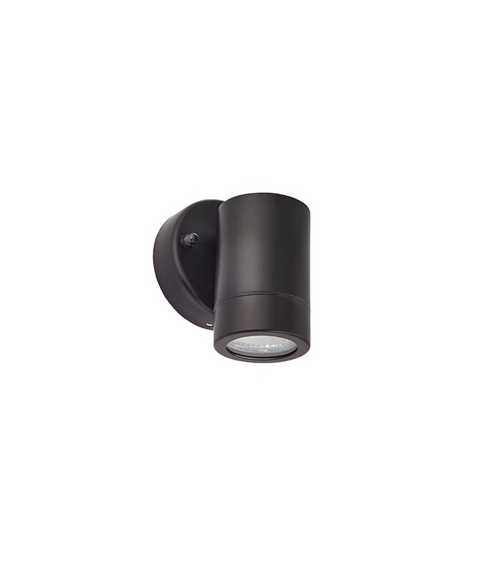 1 Light Outdoor Wall Light Matt Black, Glass IP44, GU10