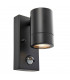 1 Light Outdoor PIR Wall Light Matt Black, Glass IP44, GU10
