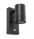 1 Light Outdoor PIR Wall Light Matt Black, Glass IP44, GU10