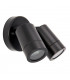 2 Light Outdoor Spotlight Matt Black, Glass IP44, GU10