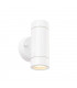 2 Light Outdoor Up Down Wall Light Gloss White, Glass IP44, GU10