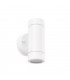 2 Light Outdoor Up Down Wall Light Gloss White, Glass IP44, GU10