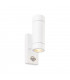 2 Light Outdoor PIR Up Down Wall Light Gloss White, Glass IP44, GU10