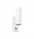 2 Light Outdoor PIR Up Down Wall Light Gloss White, Glass IP44, GU10