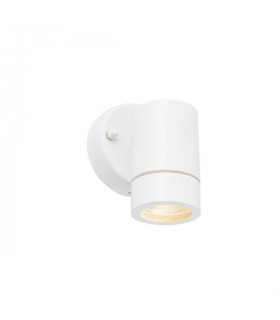1 Light Outdoor Wall Light Gloss White, Glass IP44, GU10