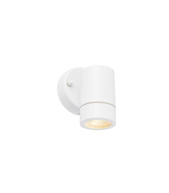 1 Light Outdoor Wall Light Gloss White, Glass IP44, GU10