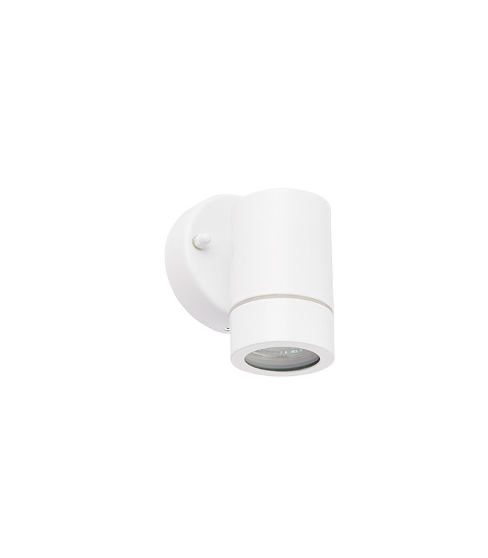 1 Light Outdoor Wall Light Gloss White, Glass IP44, GU10