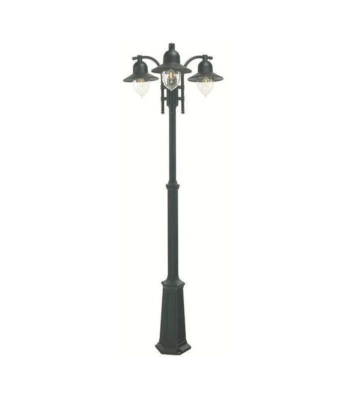 3 Light Triple Outdoor Post Lantern Black IP54, E27