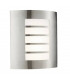 Integrated LED PIR 1 Light Outdoor Wall Light Brushed Stainless Steel, Opal Polypropylene IP44