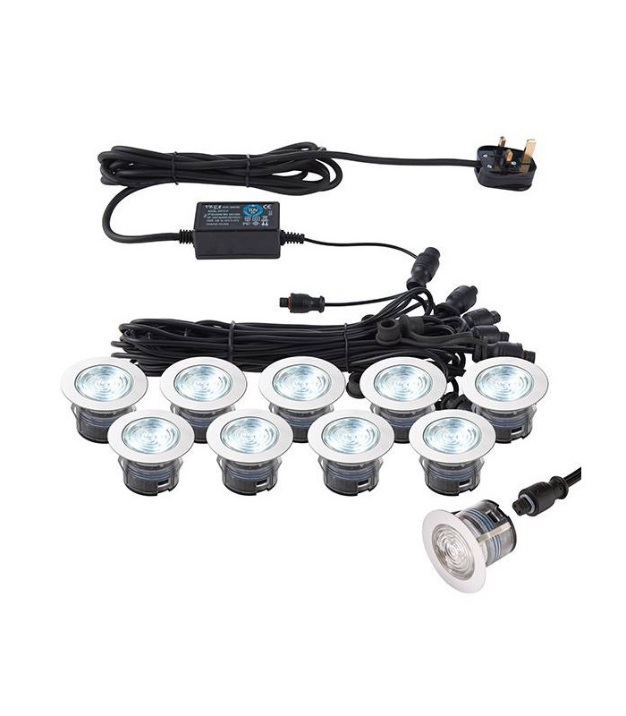 Integrated LED Outdoor Recessed Light Polished Stainless Steel, Clear IP67