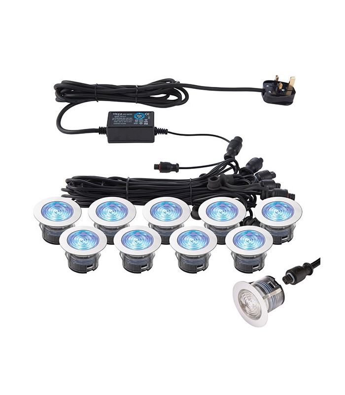 Integrated LED Outdoor Recessed Light Polished Stainless Steel, Clear IP67