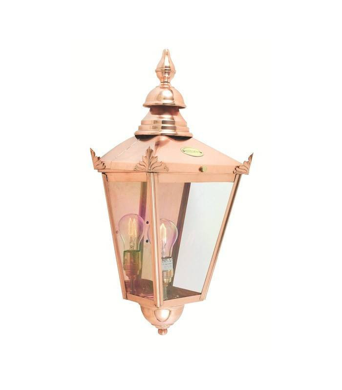 1 Light Outdoor Wall Half Lantern Light Copper IP44, E27
