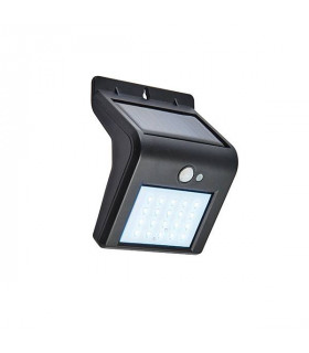 Integrated LED Outdoor Solar Wall Light Black Abs Plastic, Clear IP44