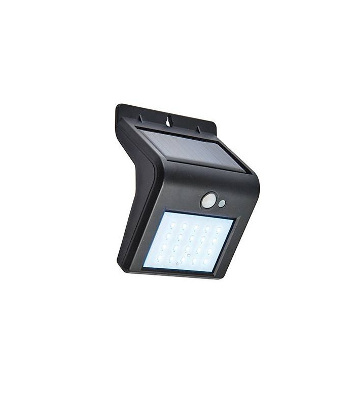 Integrated LED Outdoor Solar Wall Light Black Abs Plastic, Clear IP44