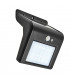 Integrated LED Outdoor Solar Wall Light Black Abs Plastic, Clear IP44