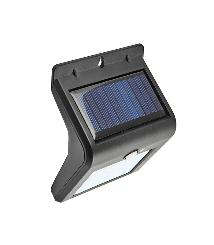 Integrated LED Outdoor Solar Wall Light Black Abs Plastic, Clear IP44