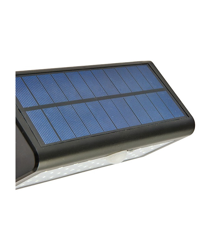 Integrated LED Outdoor Solar Wall Light Black Abs Plastic, Prismatic IP44