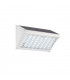 Integrated LED Outdoor Solar Wall Light Satin Silver, Prismatic IP44