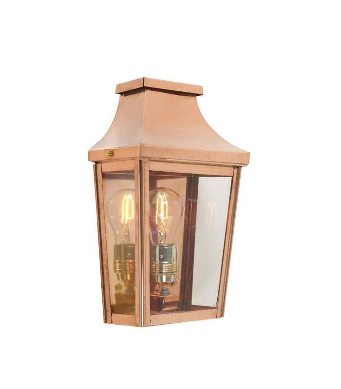 1 Light Outdoor Wall Half Lantern Light Copper IP44, E27
