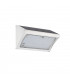 Integrated LED Outdoor Solar Wall Light Satin Silver, Prismatic IP44