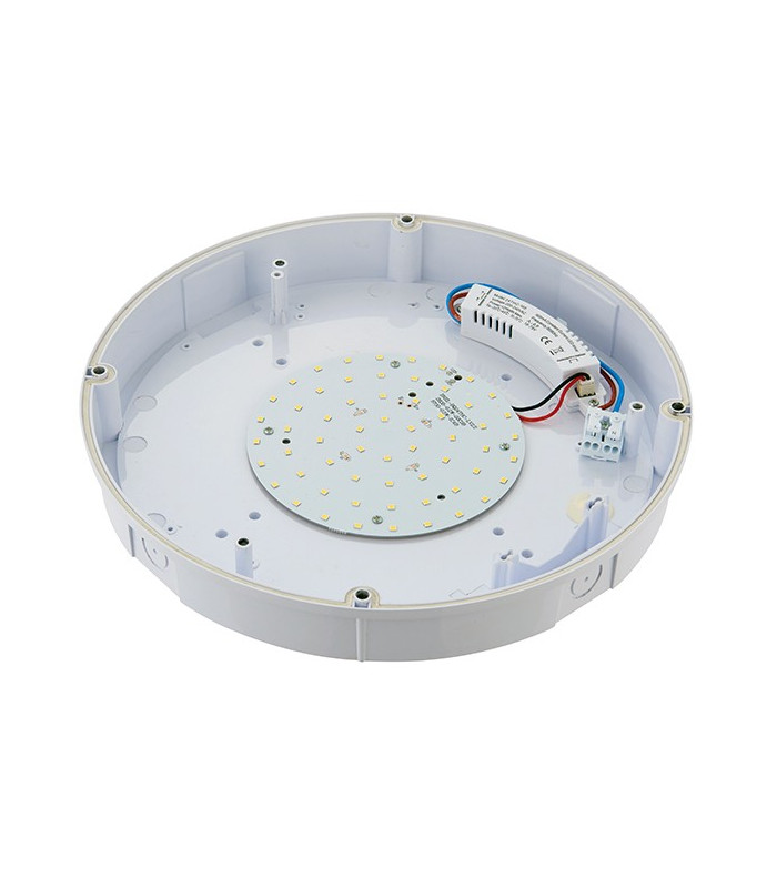 Integrated LED Outdoor Flush Light Gloss White, Opal IP65