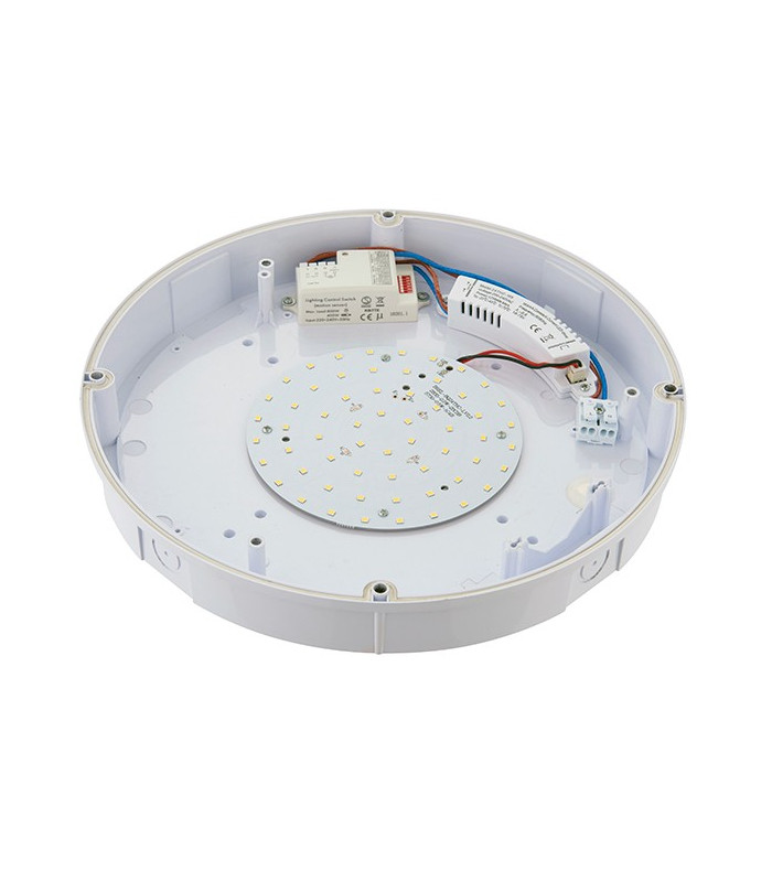 Integrated LED Outdoor Flush Light Gloss White, Opal IP65